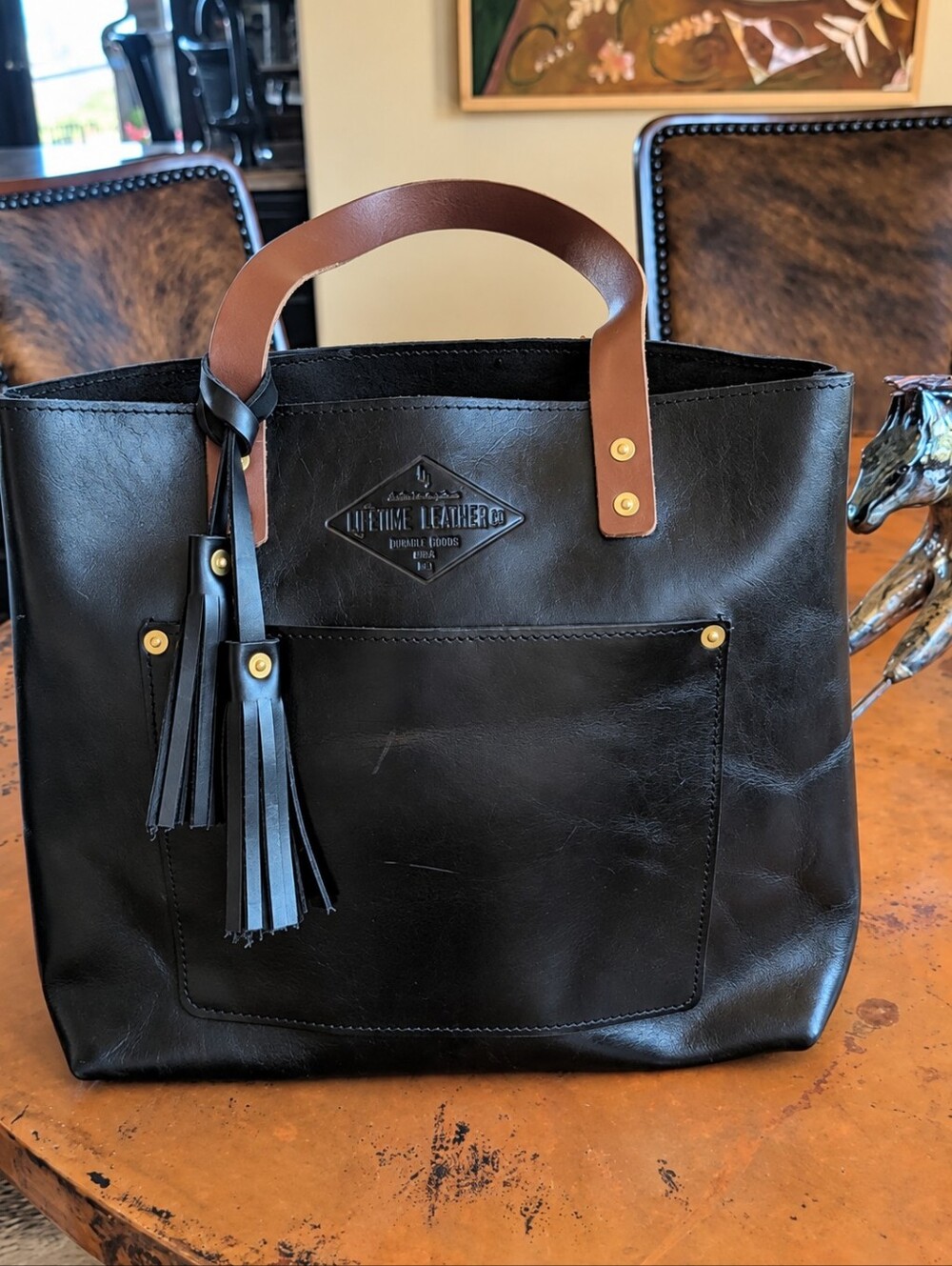 Lifetime Leather- 🖤 Lifetime XL Oxford Black Tote Bag